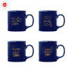 High Quality Black Color Glaze Coffee Design Mug Decal Printing Mug