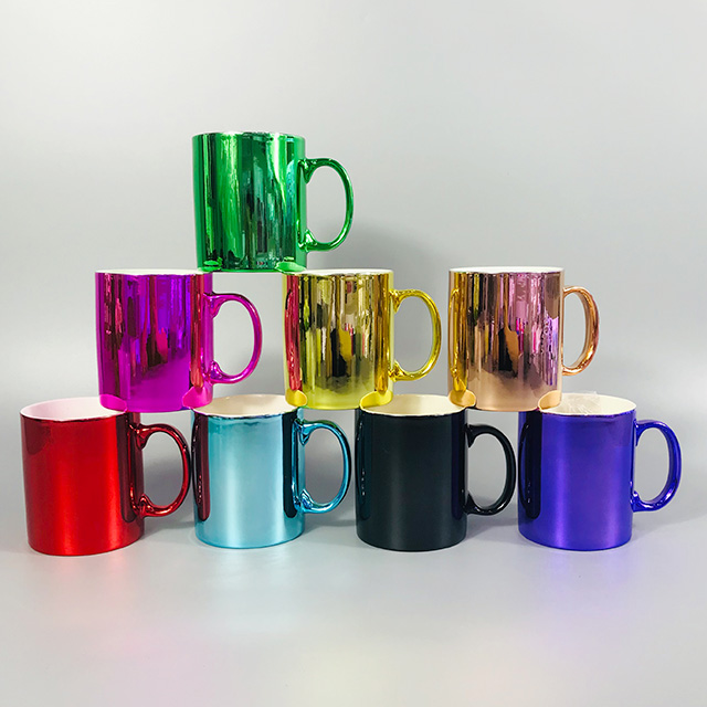 High technology electroplated coating mug metal glaze mug for party