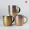 Hot Selling Electric Glaze Ceramic Porcelain Coffee Cup Mugs with Gold Handle