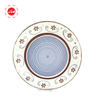 12 Pcs /16 Pcs Brown Rim Blue Floral Dinner Plate Sets Flower
