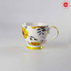 Flower Painting Goblet Ceramic Mugs With Base