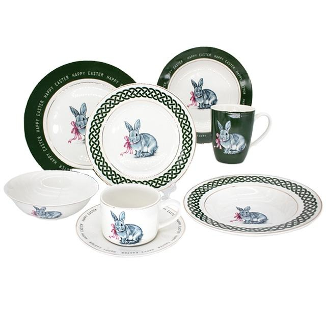 Simple Design Decal Printing 16pcs Dinner Set Plate Set