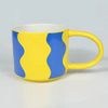 Colorful Soft Touch Color Glazed Stackable Ceramic Mug With Big Handle