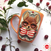Glossy Color Glaze Cute Girl Polymer Clay Gift Mug