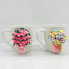 Flowers Bouquet Polymer Clay Mug With 3D Decoration Mug