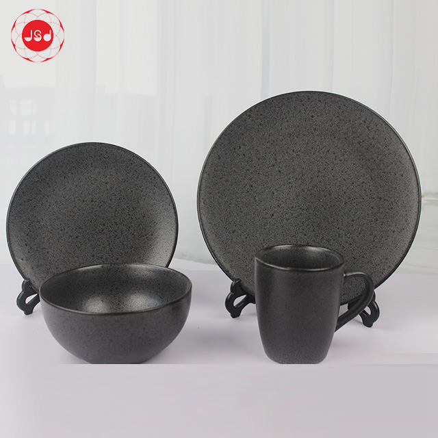 eco-friendly ceramic drinkware reactive glaze stoneware 16pcs dinnerware sets