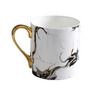Nordic Design Luxurious Gold-plated Handle Mug Marble Design Ceramic Coffee Mug