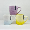 Gradient color glaze embossed design coffee gift mug