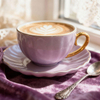 Color Glazed Embossed Coffee Cup and Saucer Reusable Dishwasher and Microwave Safe