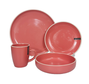 Modern design stoneware color glaze dinner set ceramic 24pcs