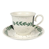 Simple floral design white coffee cup and saucer custom design