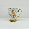 2025 luxury design gold handle electro plated butterfly coffee mug