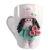 Cutie Cat Girl Dress up Ceramic Mug Polymer Clay Gift Mug