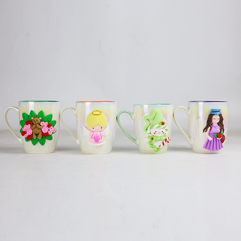 Christmas Holiday Gift Series Ceramic Polymer Clay Handmade Mug