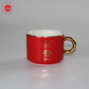 Luxury Drinkware Golden Handle Espresso Coffee Tea Ceramic Cup