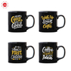 High Quality Black Color Glaze Coffee Design Mug Decal Printing Mug