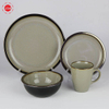 Silver Rim Kiln Glaze Reaction Glaze Stoneware Dinner Sets