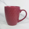 Newest Full Color Glaze Embossed Mug Stoneware Coffee Mug