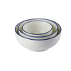 Wholesale 6 inch 9 inch Ceramic Plain Thread and Blue-Edged bowl set