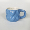 Cute Shape Color Glaze Embossed Coffee Gift Mug for New Year