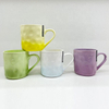 Gradient color glaze embossed design coffee gift mug