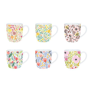 JSD Bulk Order Newest Floral Design Ceramic Coffee Mug With OEM Design