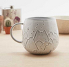 Elegant Embossed Mountain Decal Big Belly Cute Ceramic Milk Water Coffee Mugs