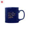 High Quality Black Color Glaze Coffee Design Mug Decal Printing Mug