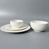 2024 Hot Sell New Bone China White Embossed 16pcs Dinner Set
