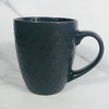 Newest Full Color Glaze Embossed Mug Stoneware Coffee Mug