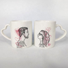 Valentine's Day Gift Mug Ceramic Mug With Heart Shaped Handle Couple Mug