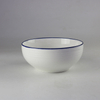 Wholesale 6 inch 9 inch Ceramic Plain Thread and Blue-Edged bowl set
