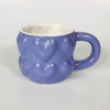 Cute Shape Color Glaze Embossed Coffee Gift Mug for New Year