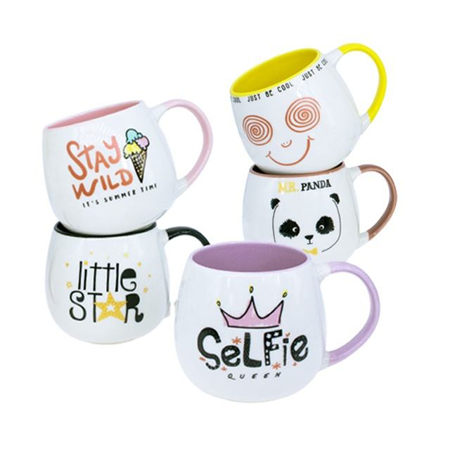 Wholesale Double Mould Coffee Mug Cheap Plain Ceramic Mug Blank Coffee Mugs