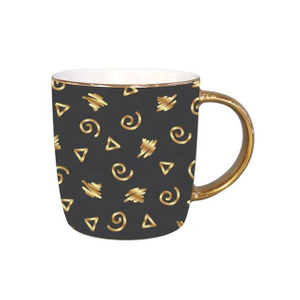 Gold Handle Electroplated Coffee Mug Metal Glaze Mug for Sublimation