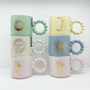 Round handle color glaze coffee mug set gold decal mug