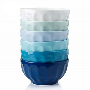 Custom logo Round Bowl Soup Noodle Cereal Salad Fruit Pasta Salad Ceramic Porcelain Bowl