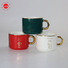 Luxury Drinkware Golden Handle Espresso Coffee Tea Ceramic Cup