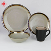 Silver Rim Kiln Glaze Reaction Glaze Stoneware Dinner Sets