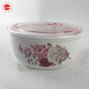 New Design White Round Decal Printed Ceramic Fresh Bowl With Lid