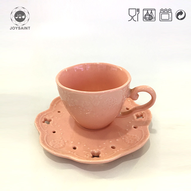 Round handle color glaze coffee mug set gold decal mug