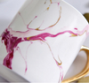 Nordic Design Luxurious Gold-plated Handle Mug Marble Design Ceramic Coffee Mug
