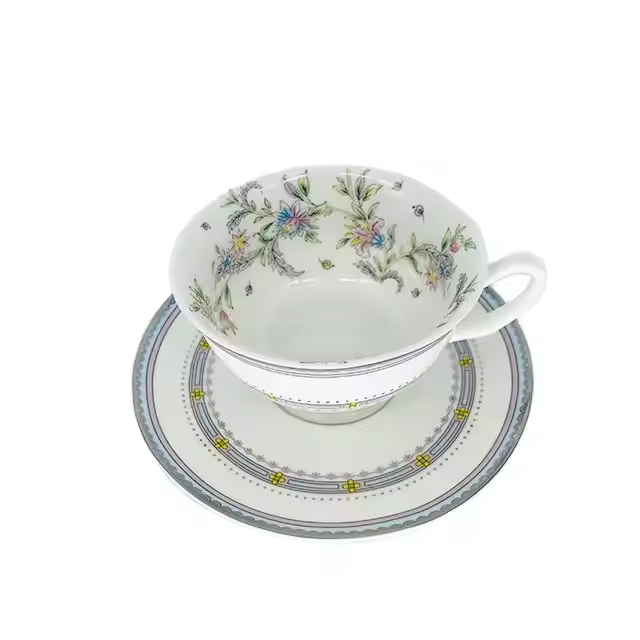 Ceramic Coffee Cup and Saucer Set Light Luxury European Style Coffee Tea Set