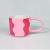 Colorful Soft Touch Color Glazed Stackable Ceramic Mug With Big Handle