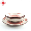 High quality pink flower printed dinnerware set factory price