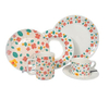 Newest flower design new bone china 16pcs dinnerware set tableware