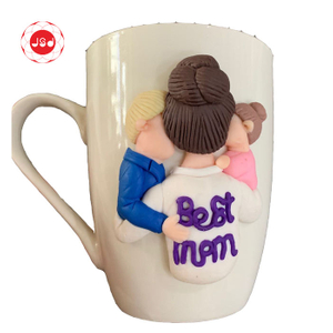 Novelty 2022 Best MOM Handmade Polymer Clay Ceramics Cup Mug Coffee Cup for a Gift