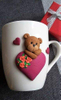 Valentine's Gift Polymer Clay Mug Ceramic Coffee Cup 3D Mugs With Sweater Heart