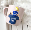 Hot Selling Boy Decoration 3D Polymer Clay Ceramic Gift Milk Coffee Cup for Father's Day