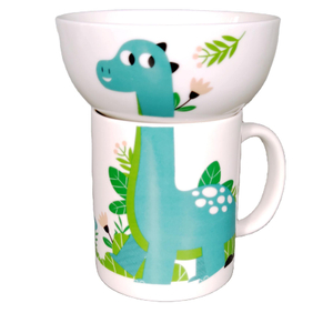 Factory Price Hot Sale Ceramic Mug and Bowl Dinner Set With Lovely and Christmas Decal